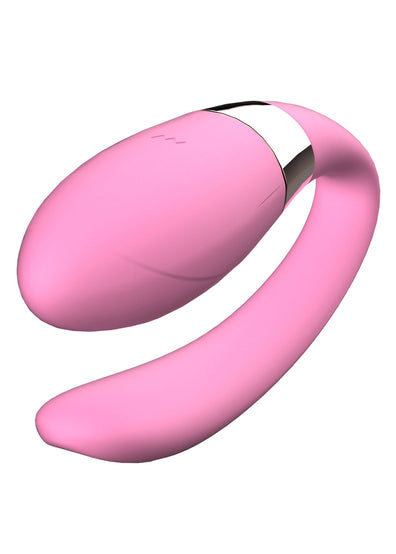 Vibrator pentru cuplu V-Vibe cu 7 moduri de vibratii, telecomanda wireless si incarcare USB, silentios, silicon premium, roz SOLLUXE® Every box holds joy-unbox it!